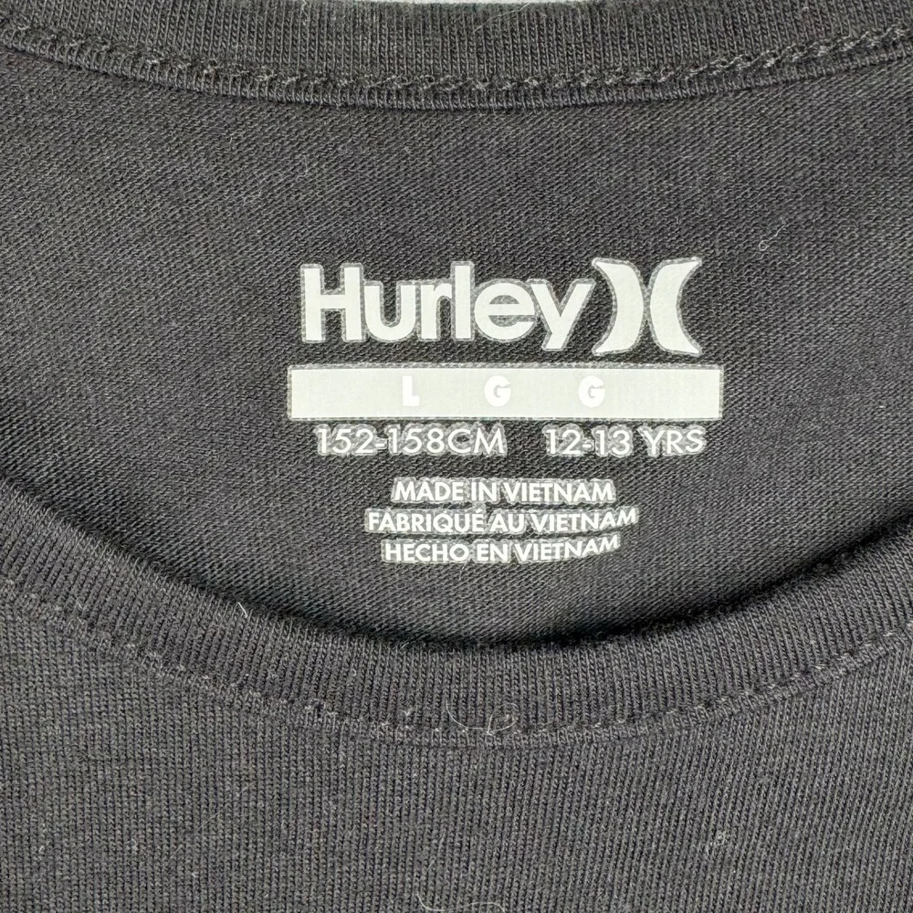Hurley Boys Black Graphic Tank Top Floral Logo Sleeveless Shirt Size L 12-13 YRS